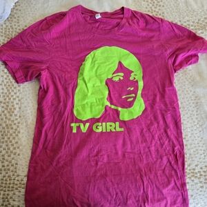 Source Unknown Pink and Green Graphic Tee
